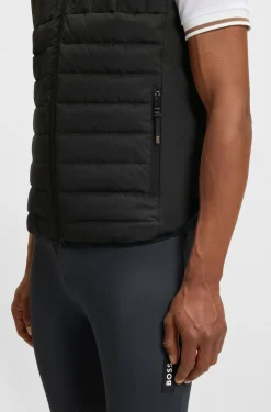Wasserdichte Reitsport-Weste mit vertikalem Logo-Print