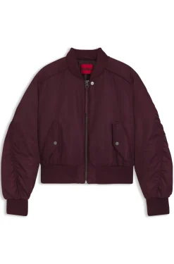 Wattierte Bomberjacke mit wasserabweisendem Finish und Raffungen