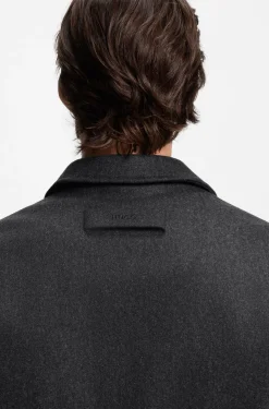 Wattierte Regular-Fit Trainingsjacke aus Woll-Mix