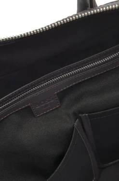 Weekender aus gewebtem Leder mit silberfarbenem Logo