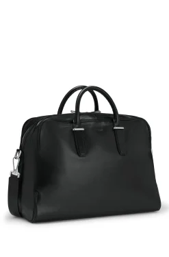 Weekender aus Leder mit Logo-Prägung