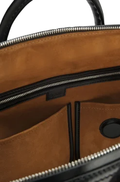 Weekender aus Leder mit Logo-Prägung