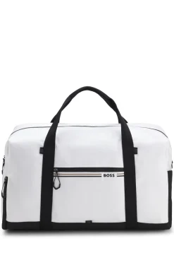 Weekender aus strukturiertem Gewebe mit Logo und Signature-Streifen