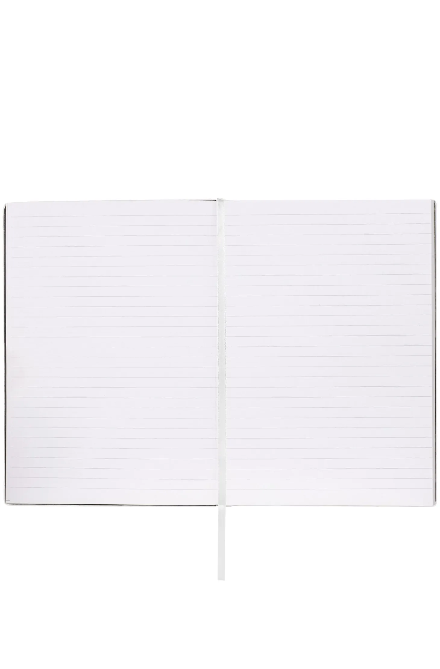 Weißes A5-Notizbuch mit Karo-Print und Folien-Logo