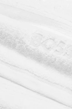 Weißes Badetuch aus Baumwolle mit tonaler Logo-Stickerei