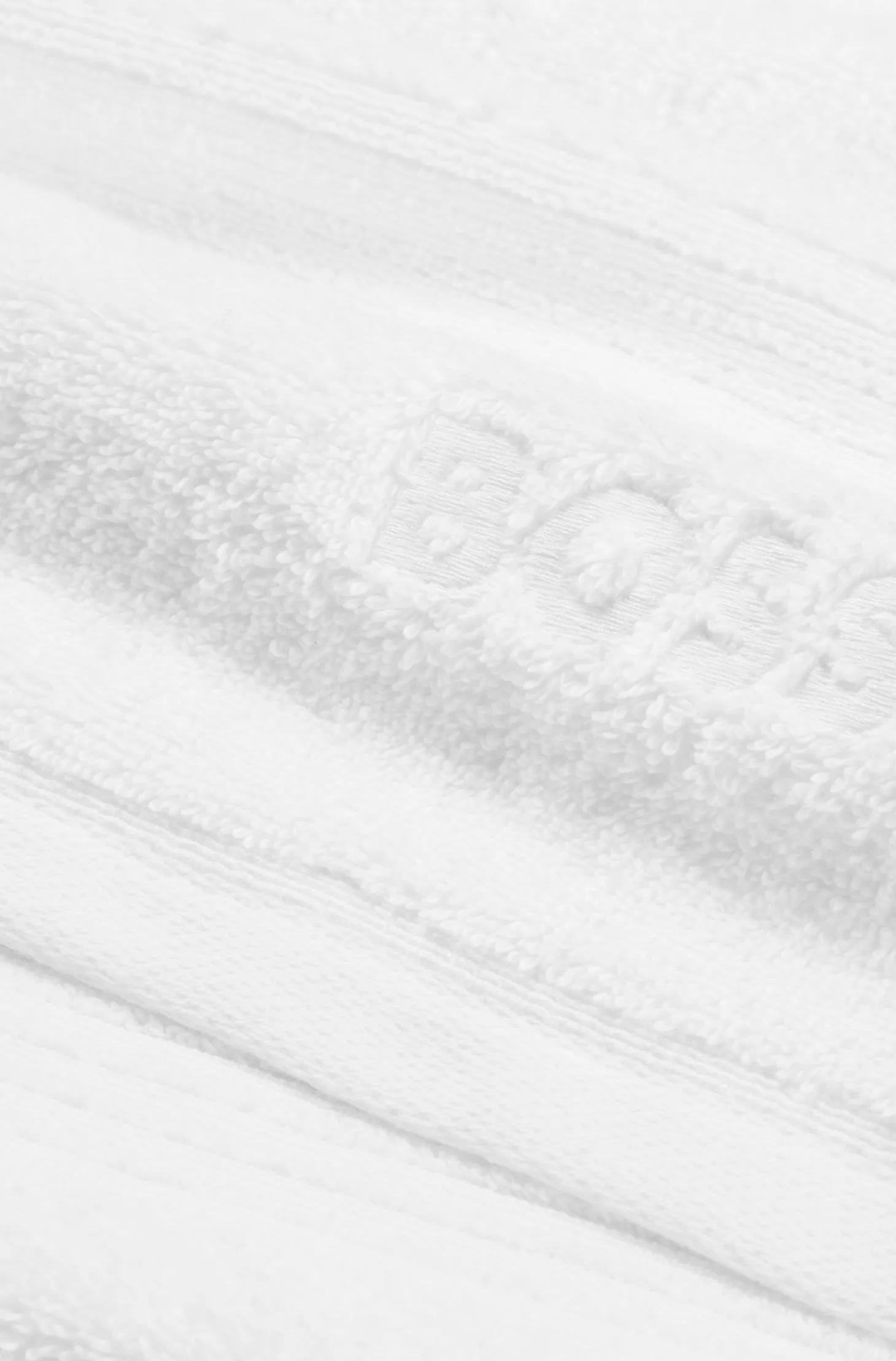 Weißes Badetuch aus Baumwolle mit tonaler Logo-Stickerei