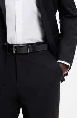 Wendegürtel aus Leder mit Logo-Steg