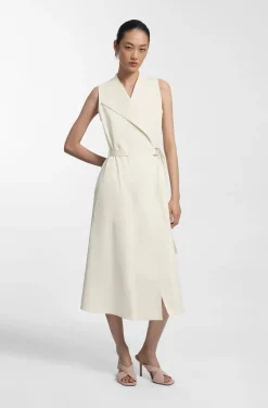 Wickelkleid aus Stretch-Baumwolle mit verstellbarem Gürtel