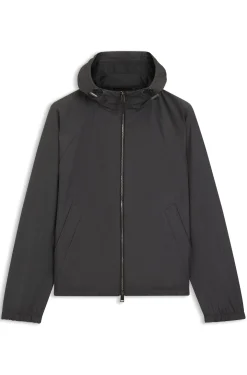 Windbreaker aus Schurwolle mit Kapuze