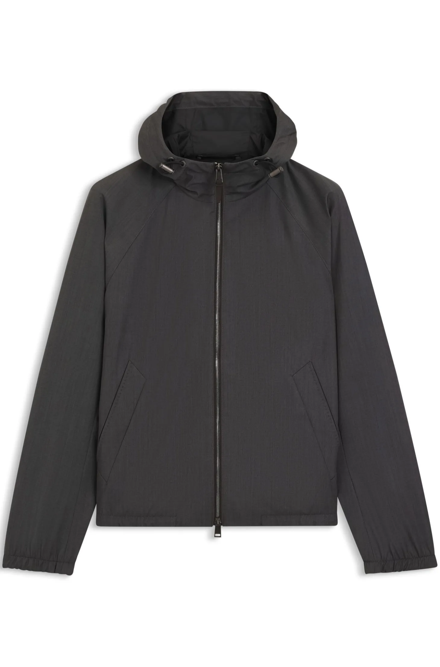 Windbreaker aus Schurwolle mit Kapuze