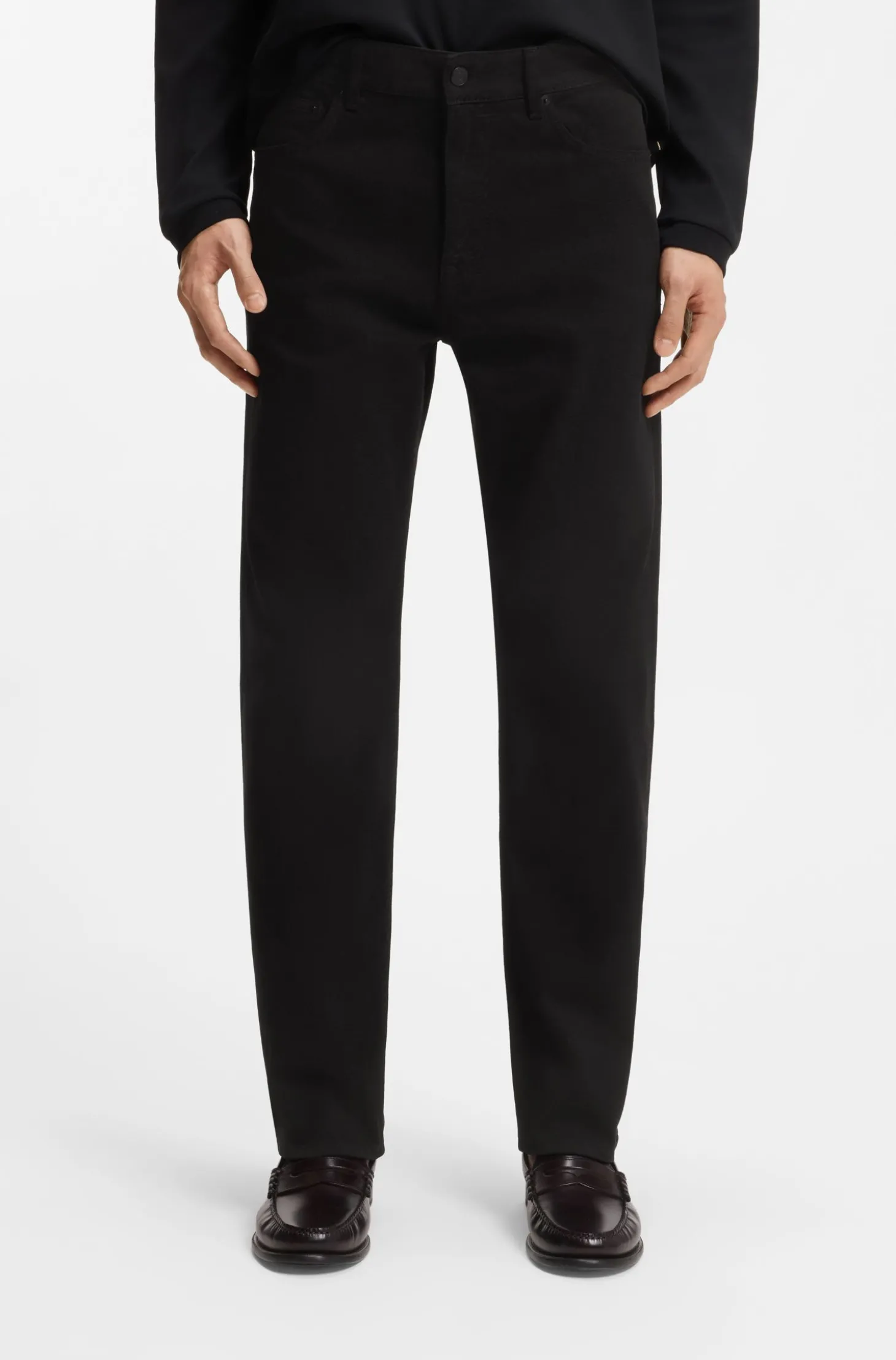 Year of the Horse Tapered-Fit Jeans aus schwarzem Denim mit gelasertem Muster