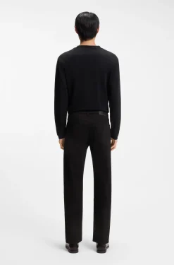 Year of the Horse Tapered-Fit Jeans aus schwarzem Denim mit gelasertem Muster