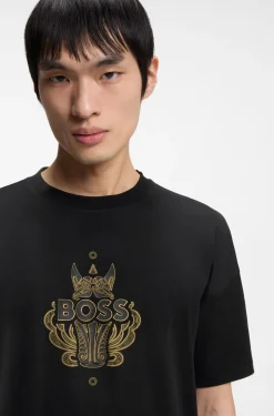 Year of the Horse T-Shirt aus Baumwoll-Jersey mit Logo-Artwork