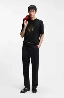 Year of the Horse T-Shirt aus Baumwoll-Jersey mit Logo-Artwork