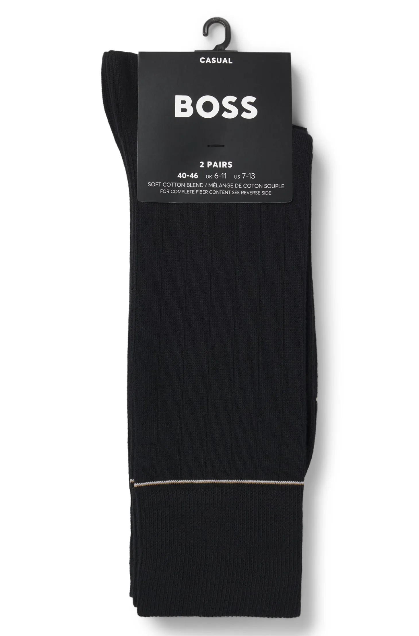 Zweierpack gerippte Socken mit Signature-Streifen-Details
