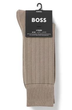 Zweierpack gerippte Socken mit Signature-Streifen-Details