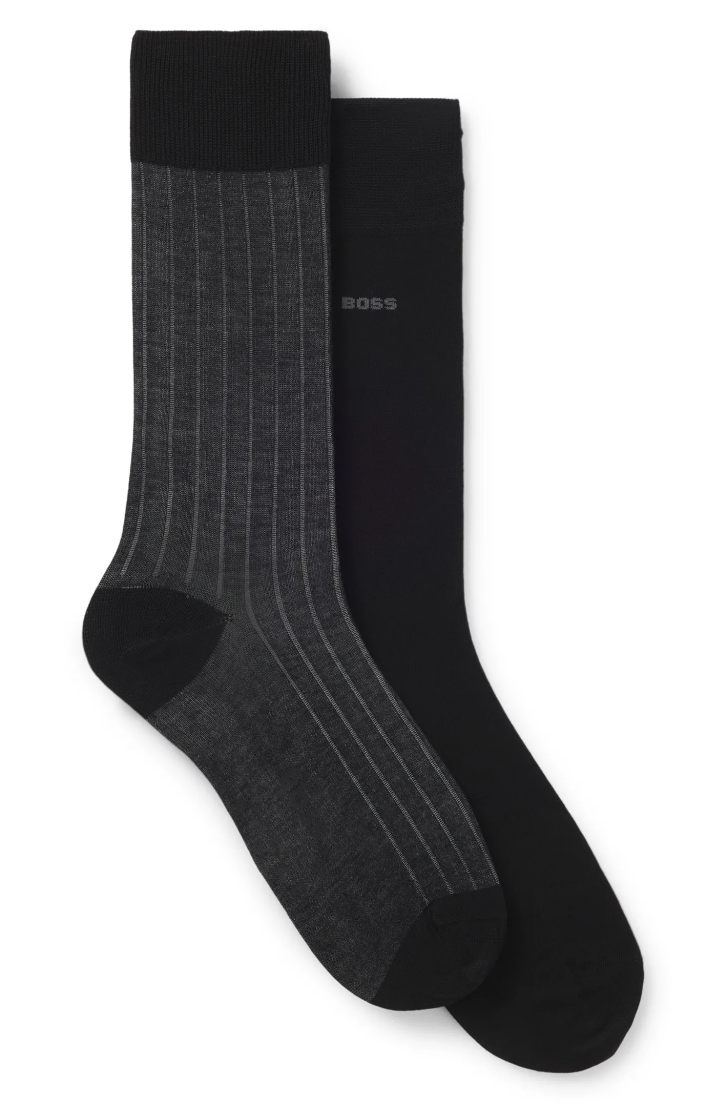 Zweierpack gerippte Vanisé-Socken aus merzerisiertem Baumwoll-Mix