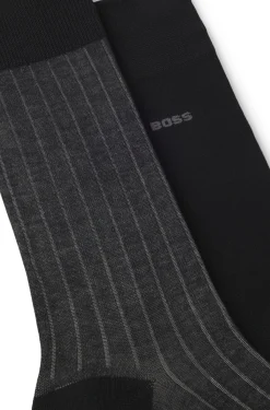 Zweierpack gerippte Vanisé-Socken aus merzerisiertem Baumwoll-Mix
