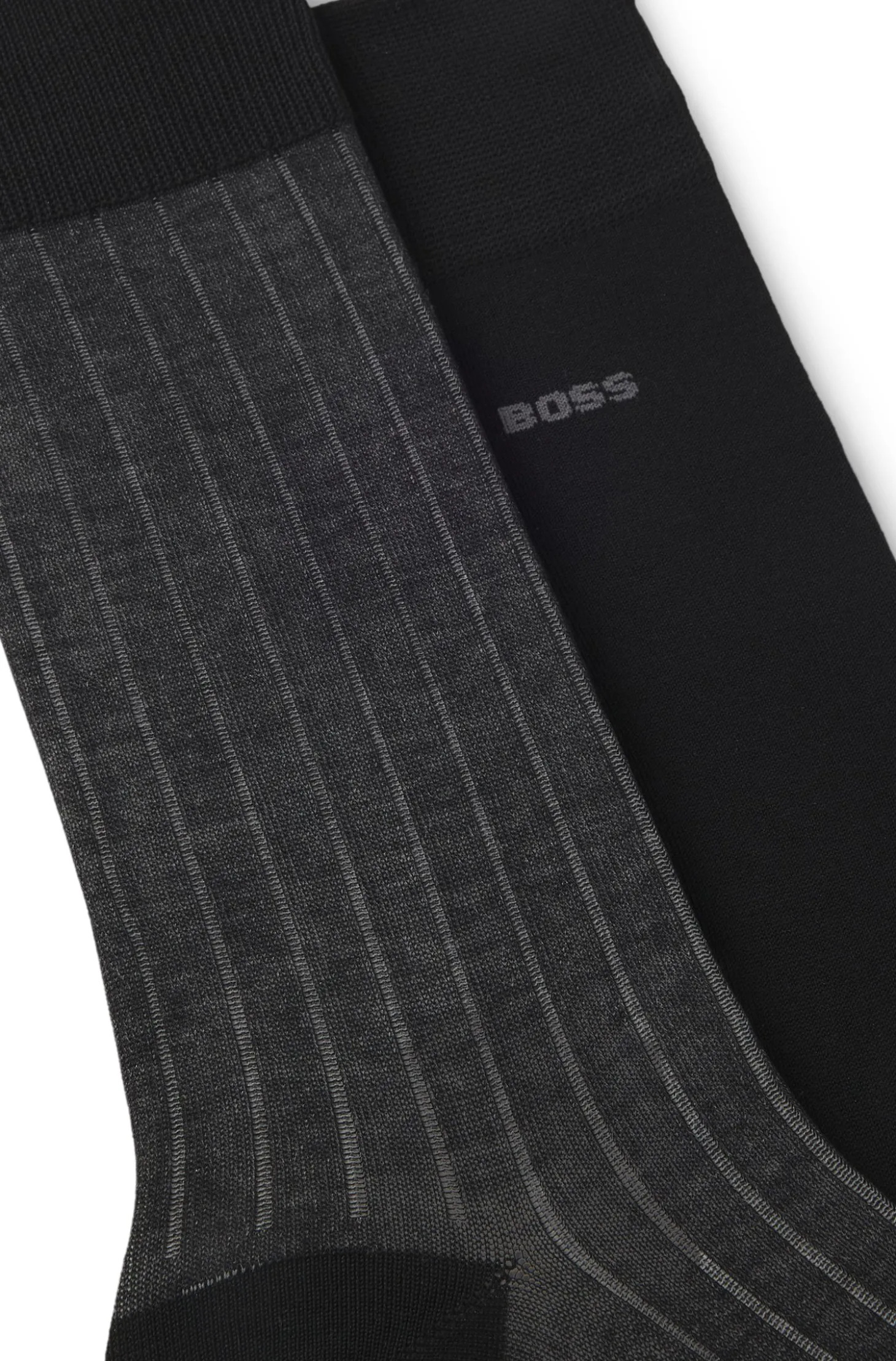 Zweierpack gerippte Vanisé-Socken aus merzerisiertem Baumwoll-Mix
