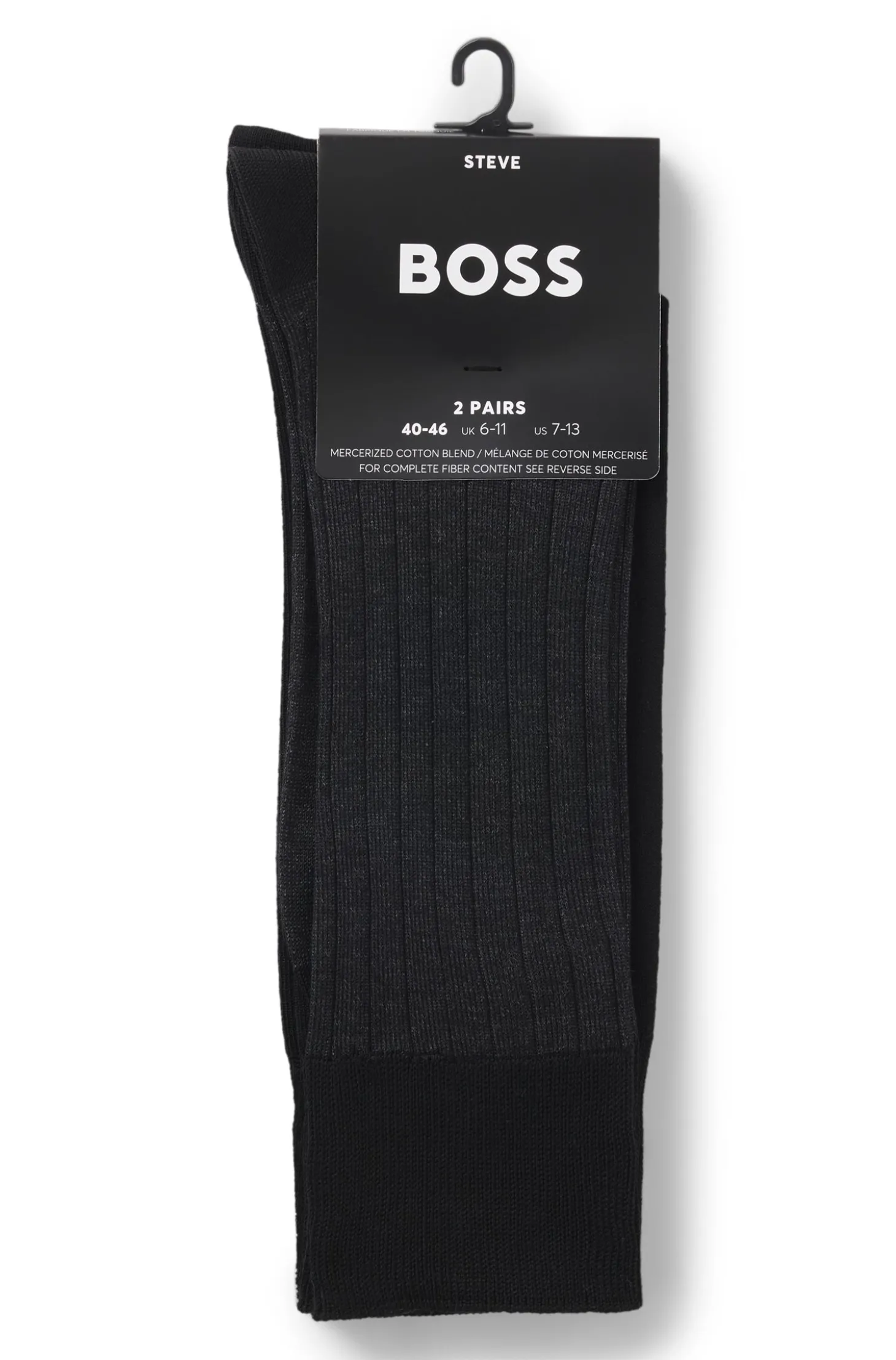 Zweierpack gerippte Vanisé-Socken aus merzerisiertem Baumwoll-Mix