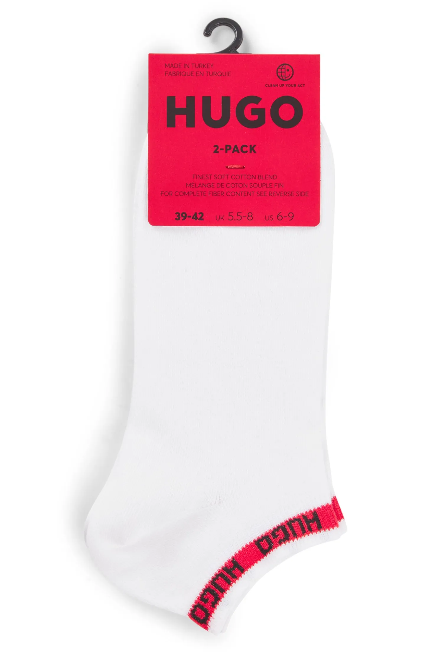 Zweierpack knöchellange Socken mit Logos