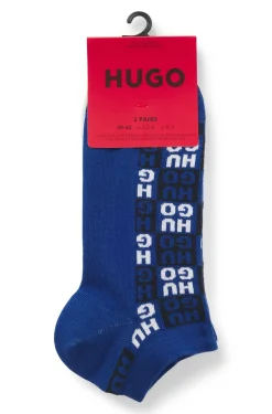 Zweierpack knöchellange Socken mit Logo-Intarsien