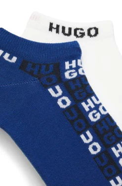Zweierpack knöchellange Socken mit Logo-Intarsien
