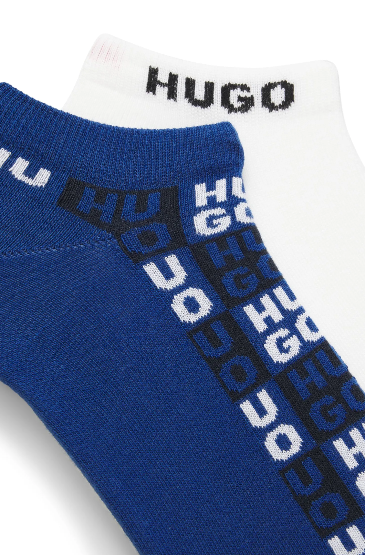 Zweierpack knöchellange Socken mit Logo-Intarsien