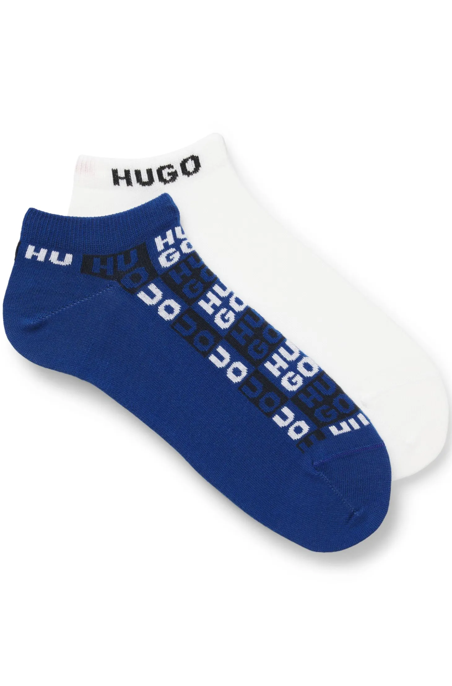 Zweierpack knöchellange Socken mit Logo-Intarsien