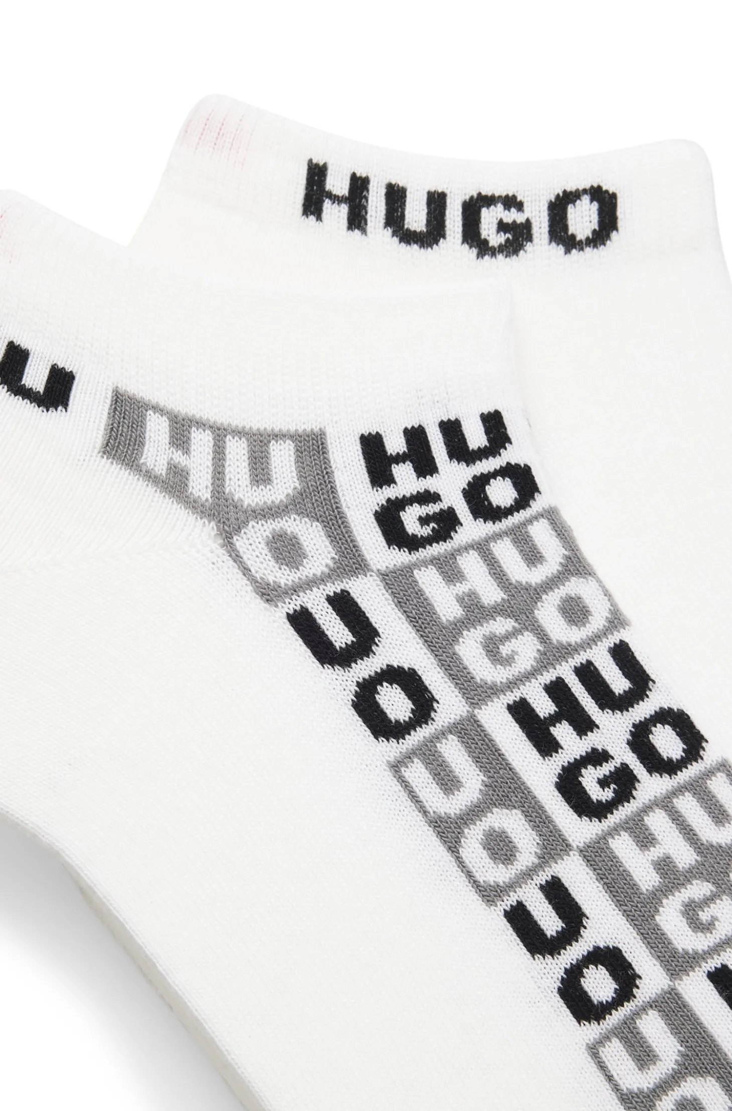 Zweierpack knöchellange Socken mit Logo-Intarsien
