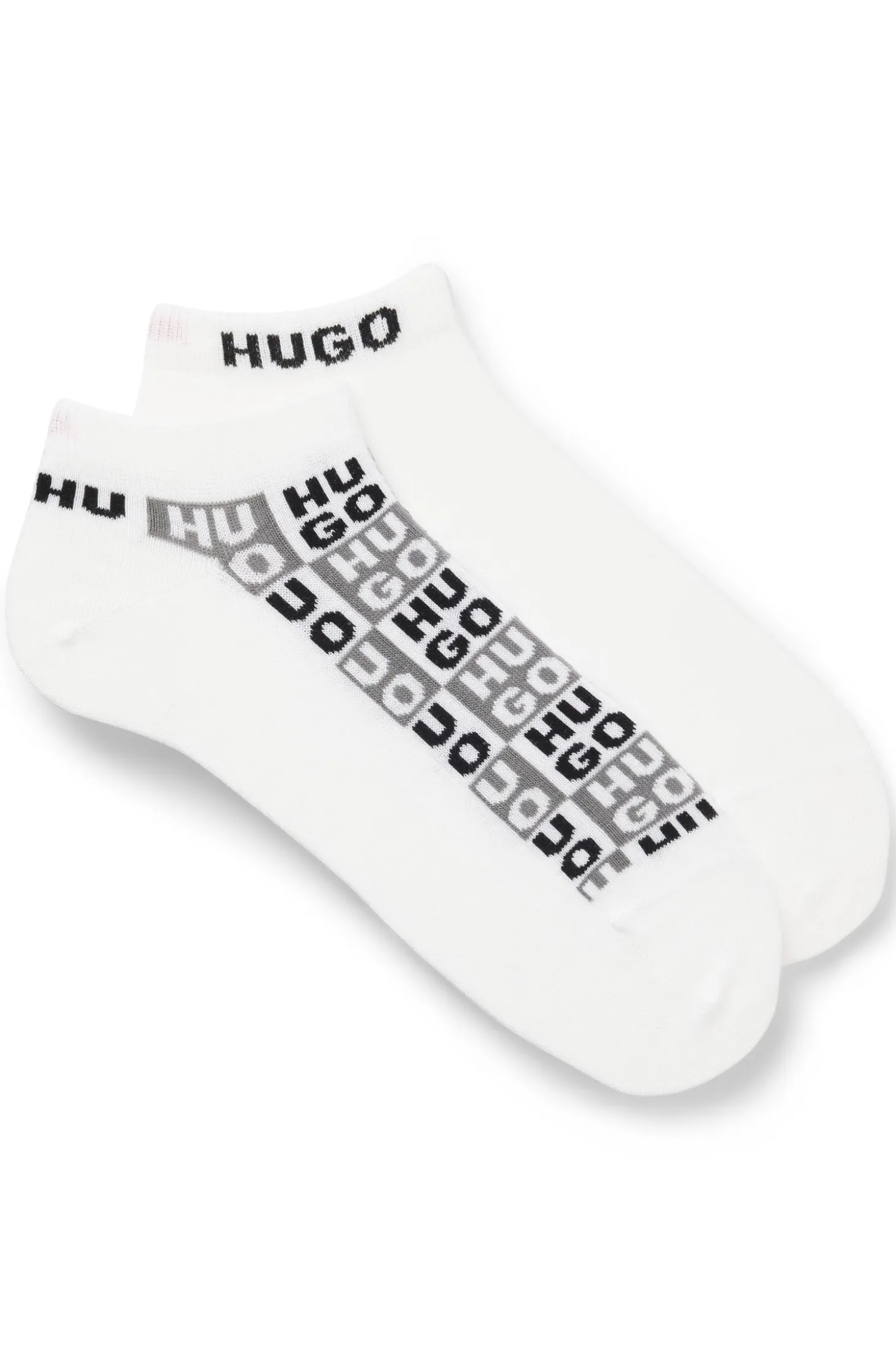 Zweierpack knöchellange Socken mit Logo-Intarsien