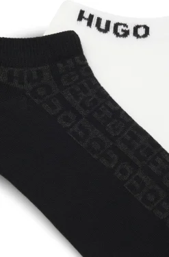 Zweierpack knöchellange Socken mit Logo-Intarsien