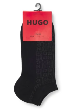 Zweierpack knöchellange Socken mit Logo-Intarsien