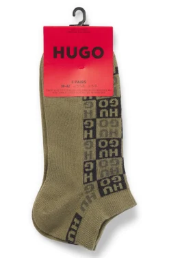 Zweierpack knöchellange Socken mit Logo-Intarsien