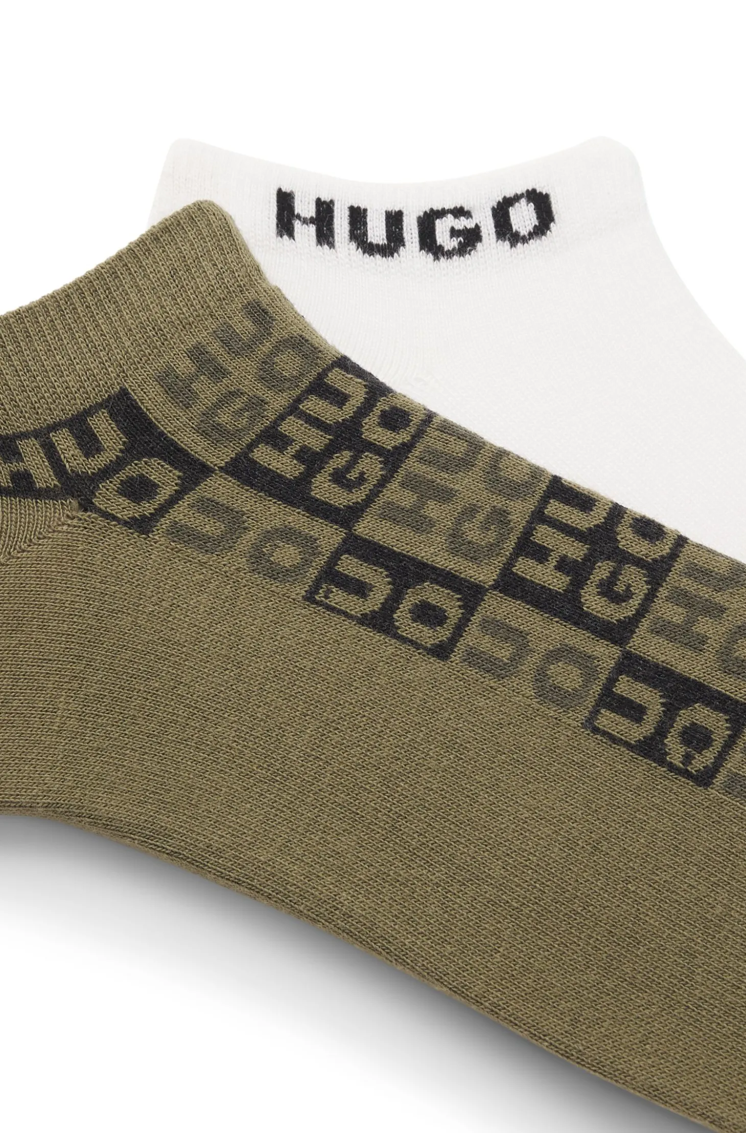 Zweierpack knöchellange Socken mit Logo-Intarsien