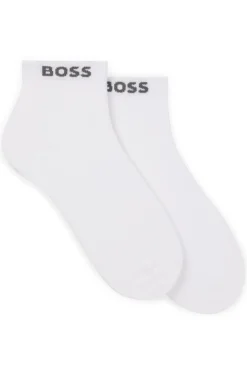 Zweierpack kurze Socken mit Logo-Bündchen
