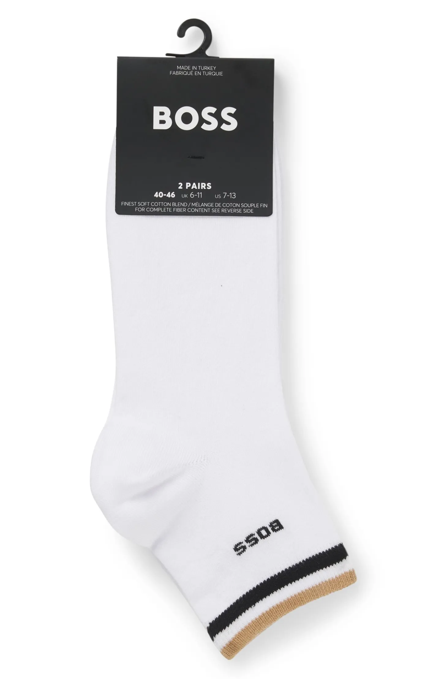 Zweierpack kurze Socken mit Signature-Streifen an den Bündchen