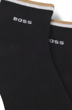 Zweierpack kurze Socken mit Signature-Streifen an den Bündchen