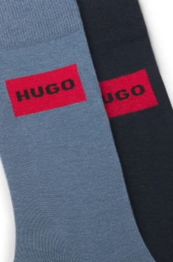 Zweierpack mittelhohe Socken mit Logo-Labels