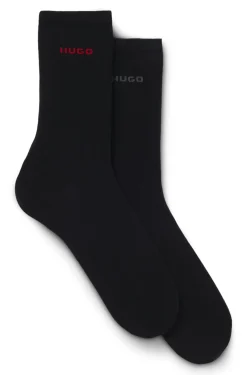 Zweierpack mittelhohe Socken aus Baumwoll-Mix mit Logos