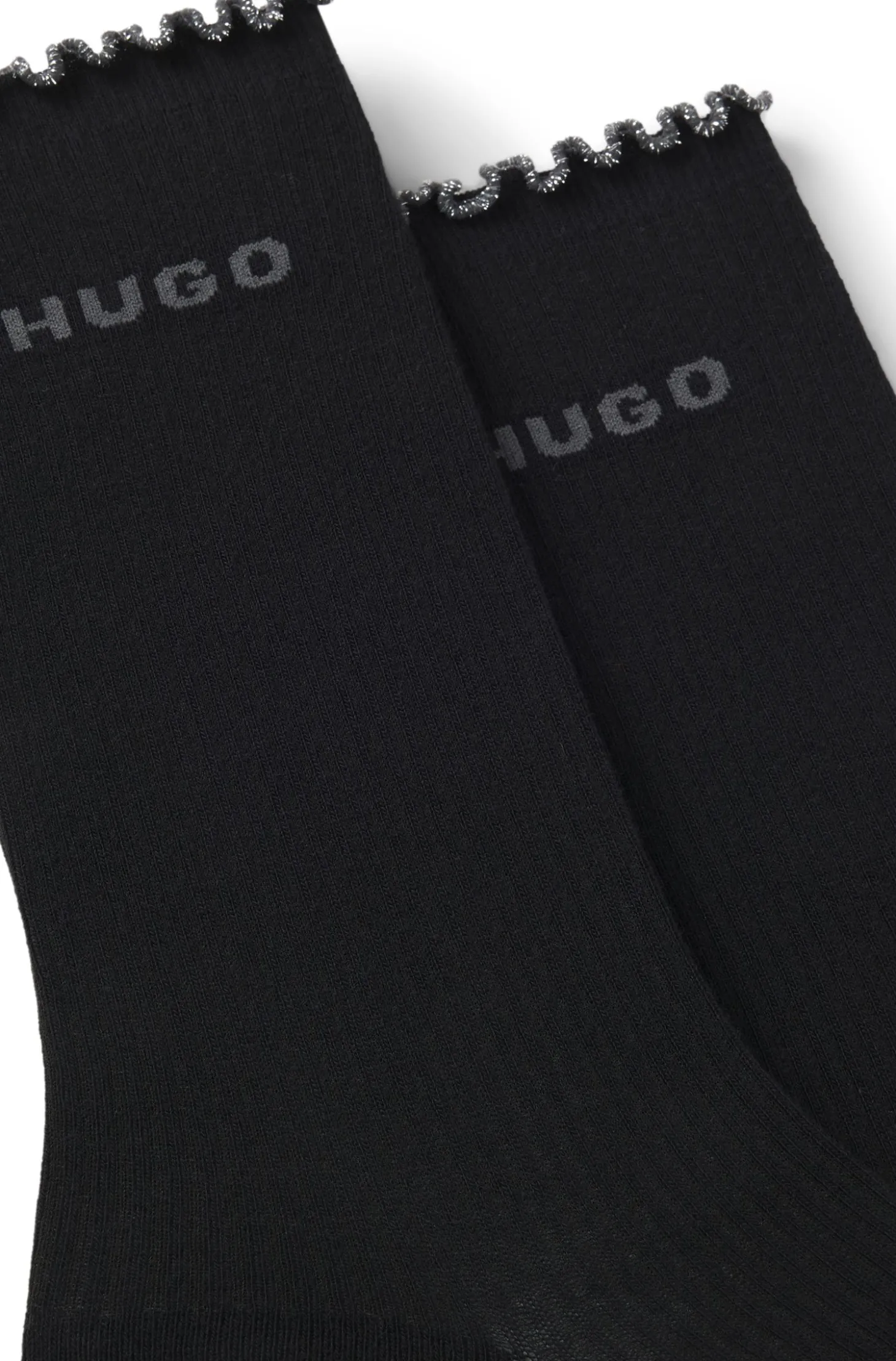 Zweierpack mittelhohe Socken mit gekräuselten Bündchen