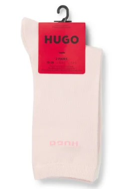 Zweierpack mittelhohe Socken aus Baumwoll-Mix mit Logos