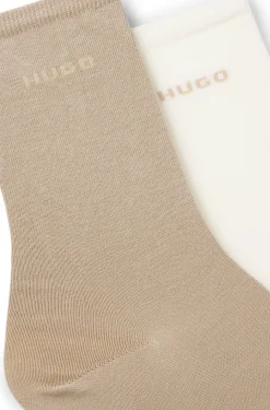Zweierpack mittelhohe Socken aus Baumwoll-Mix mit Logos