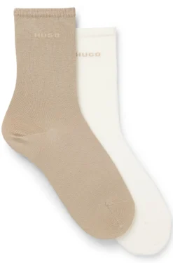 Zweierpack mittelhohe Socken aus Baumwoll-Mix mit Logos