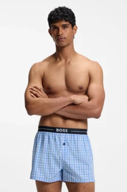 Zweierpack Pyjama-Shorts aus Baumwolle mit Logo am Bund