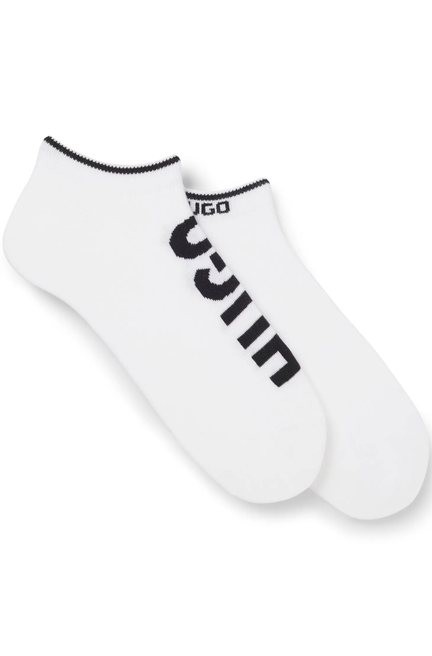 Zweierpack Sneakers-Socken aus Baumwoll-Mix mit Logos