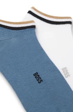 Zweierpack Sneakers-Socken mit Signature-Streifen an den Bündchen