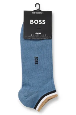Zweierpack Sneakers-Socken mit Signature-Streifen an den Bündchen
