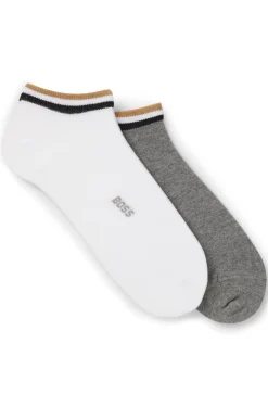 Zweierpack Sneakers-Socken mit Signature-Streifen an den Bündchen