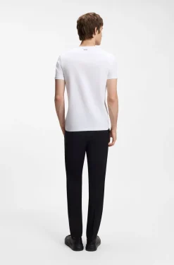 Zweierpack T-Shirts aus Stretch-Baumwolle mit V-Ausschnitt